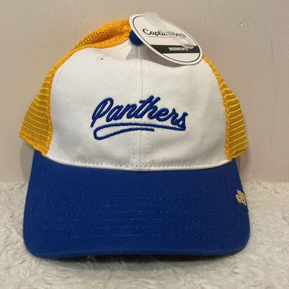 Captivating- NWT Pitt Panthers Women’s Adjustable Flat Brim Mesh Hat- One Size - Picture 1 of 7